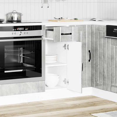 Betoniharmaa keittiön pohjakaappi lucca Armie (suunniteltu puu)