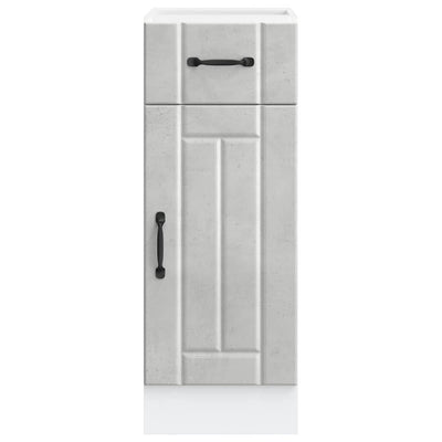 Betoniharmaa keittiön pohjakaappi lucca Armie (suunniteltu puu)