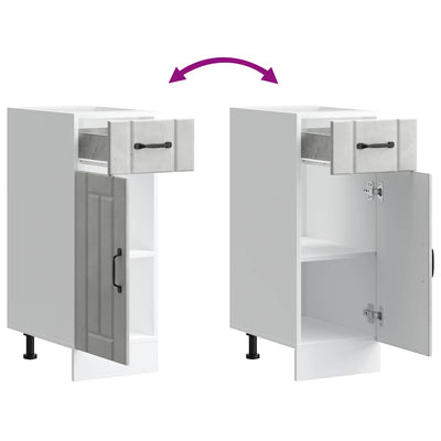 Betoniharmaa keittiön pohjakaappi lucca Armie (suunniteltu puu)