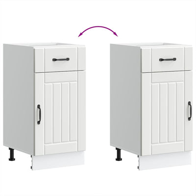 Valkoinen keittiön pohjakaappi lucca Armie (suunniteltu puu)