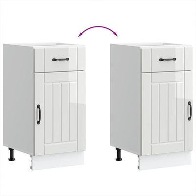 Valkoinen keittiön pohjakaappi lucca Armie (korkeakiiltoinen)