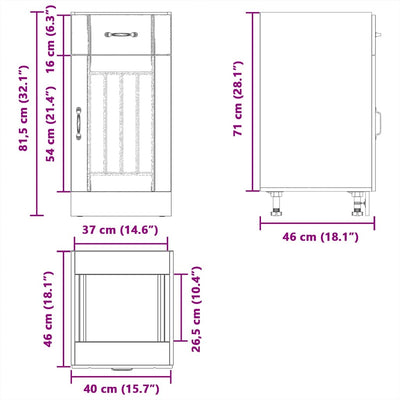 Sonoma tammi keittiön pohjakaappi lucca Armie (suunniteltu puu)