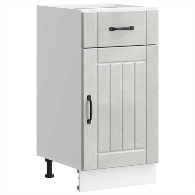 Betoniharmaa keittiön pohjakaappi lucca Armie (suunniteltu puu)