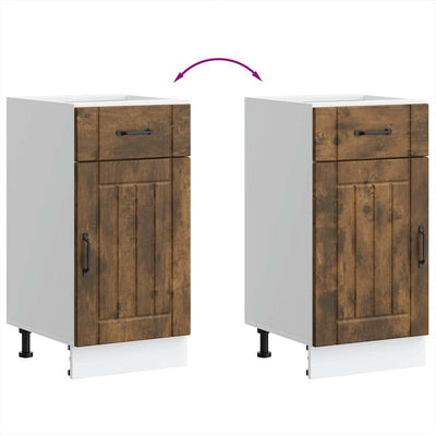 Savustettu tammi keittiön pohjakaappi lucca Armie (suunniteltu puu)