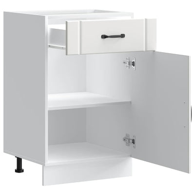 Valkoinen keittiön pohjakaappi lucca Armie (suunniteltu puu)