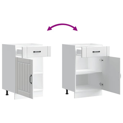 Valkoinen keittiön pohjakaappi lucca Armie (suunniteltu puu)