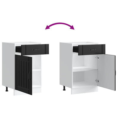 Musta keittiön pohjakaappi lucca Armie (suunniteltu puu)