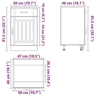 Sonoma tammi keittiön pohjakaappi lucca Armie (suunniteltu puu)