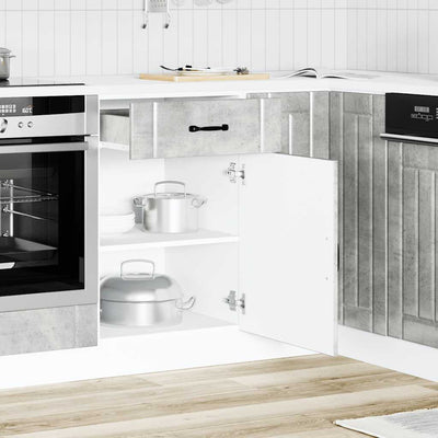 Betoniharmaa keittiön pohjakaappi lucca Armie (suunniteltu puu)