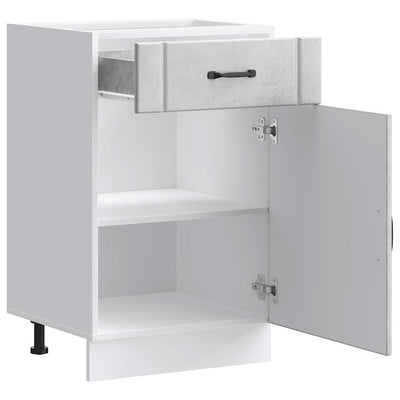 Betoniharmaa keittiön pohjakaappi lucca Armie (suunniteltu puu)