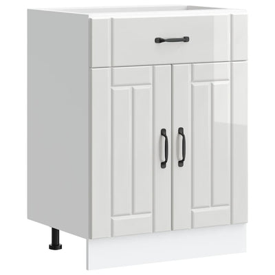 Valkoinen keittiön pohjakaappi lucca Armie (korkeakiiltoinen)