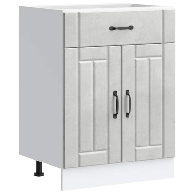 Betoniharmaa keittiön pohjakaappi lucca Armie (suunniteltu puu)