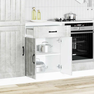 Betoniharmaa keittiön pohjakaappi lucca Armie (suunniteltu puu)