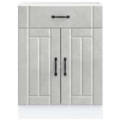 Betoniharmaa keittiön pohjakaappi lucca Armie (suunniteltu puu)