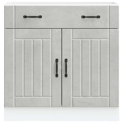 Betoniharmaa keittiön pohjakaappi lucca Armie (suunniteltu puu)