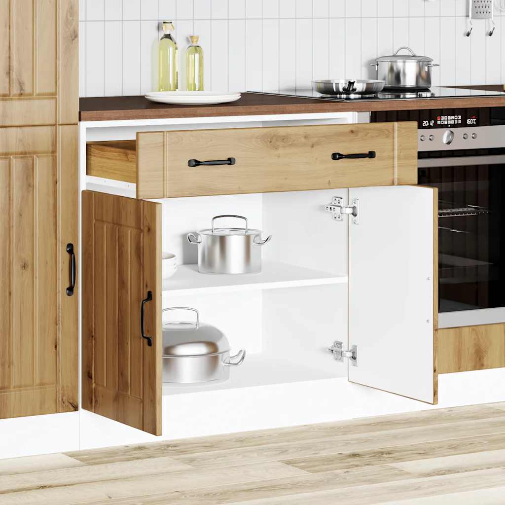 Lucca tamminen keittiön pohjakaappi, käsityöläistyö, materiaali Armie
