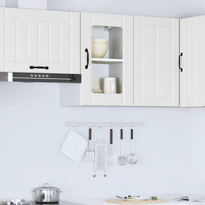 Valkoinen keittiön seinäkaappi lasiovella lucca Armie