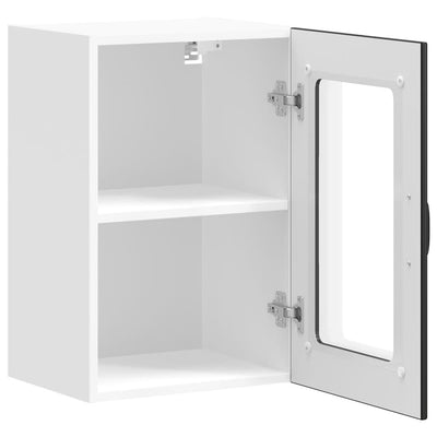 Musta keittiön seinäkaappi lasiovella lucca Armie