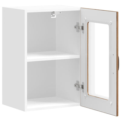 Vanha puu keittiön seinäkaappi Armie (lasiovella lucca)