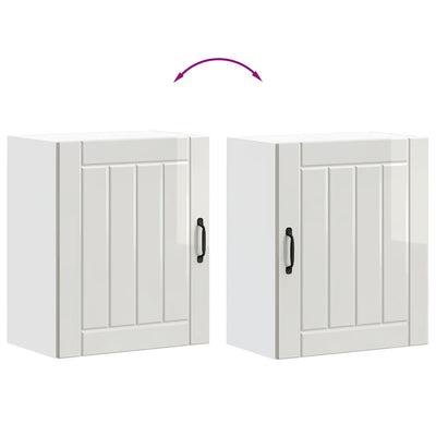 Valkoinen keittiön seinäkaappi lucca Armie (korkeakiilto, puinen)