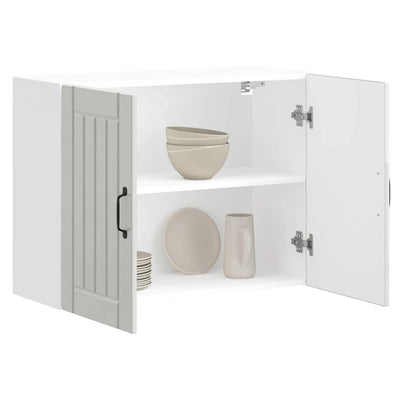 Valkoinen keittiön seinäkaappi lucca Armie (korkeakiilto, puinen)