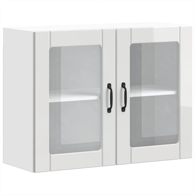 Valkoinen keittiön seinäkaappi lasiovella lucca Armie (kiiltävä)