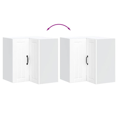 Valkoinen keittiön seinäkulmakaappi lucca Armie (suunniteltu puu)