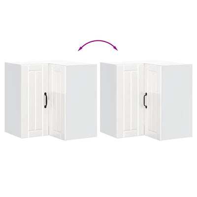 Valkoinen keittiön seinäkulmakaappi lucca Armie (korkeakiiltoinen)