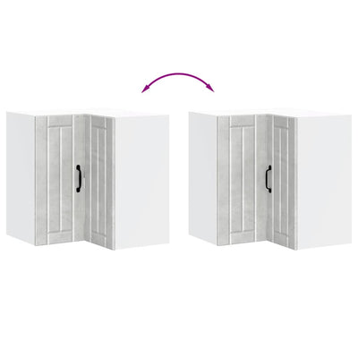 Harmaa keittiön seinäkulmakaappi lucca Armie (betoni, suunniteltu puu)