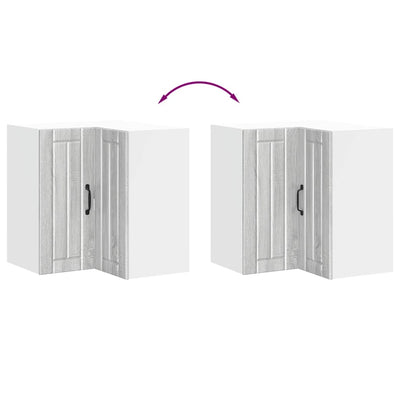 Harmaa keittiön seinäkulmakaappi lucca Armie (sonoma suunniteltu puu)