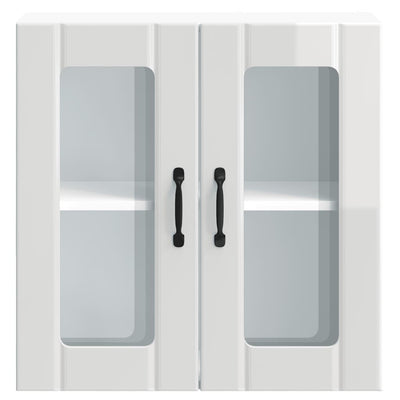 Valkoinen keittiön seinäkaappi lasiovella lucca Armie (kiiltävä)