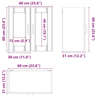 Ruskea keittiön seinäkaappi Armie (lasiovella lucca tammi)
