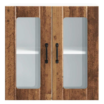 Vanhaa puuta keittiön seinäkaappi Armie (lasiovella lucca)