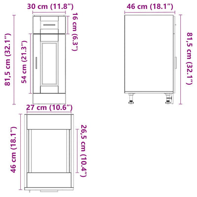Sonoma tammi keittiön pohjakaappi porto Cristofie (suunniteltu puu)