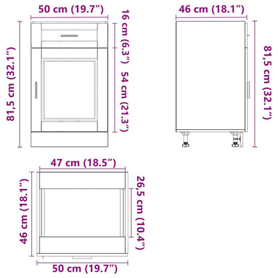 Sonoma tammi keittiön pohjakaappi porto Cristofie (suunniteltu puu)