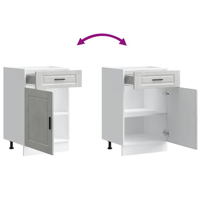 Harmaa keittiön pohjakaappi porto betoni Cristofie (suunniteltu puu)