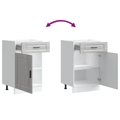 Harmaa keittiön pohjakaappi porto Cristofie (sonoma suunniteltu puu)