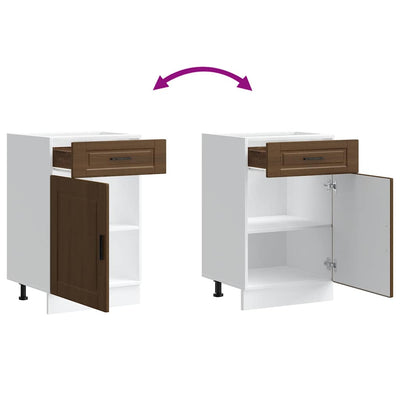 Ruskea tammi keittiön pohjakaappi porto Cristofie (suunniteltu puu)