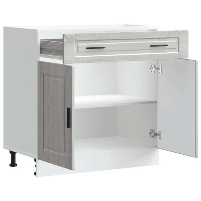 Harmaa keittiön pohjakaappi porto Cristofie (sonoma suunniteltu puu)