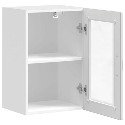 Valkoinen keittiön seinäkaappi Cristofie (lasiovella porto)