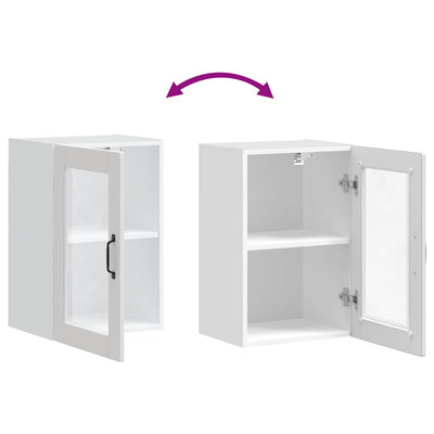 Valkoinen keittiön seinäkaappi Cristofie (lasiovella porto)