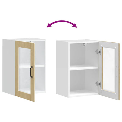 Sonoma-tammi keittiön seinäkaappi Cristofie (lasiovella porto)