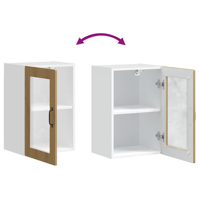 Tamm keittiön seinäkaappi Cristofie (lasiovella porto käsityöläinen)