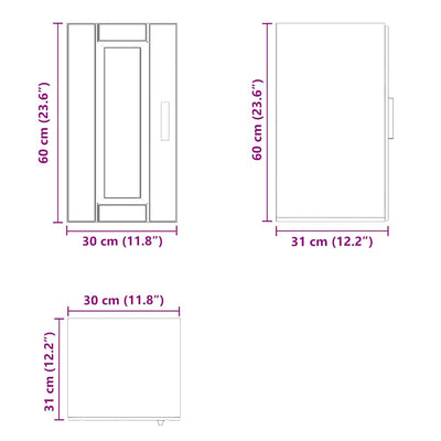 Ruskea keittiön seinäkaappi porto Cristofie (tammi puinen)