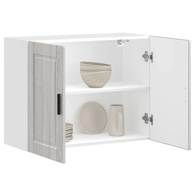 Harmaa keittiön seinäkaappi porto Cristofie (suunniteltu puu)