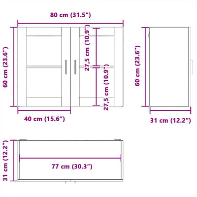 Valkoinen keittiön seinäkaappi lasiovella porto Cristofie
