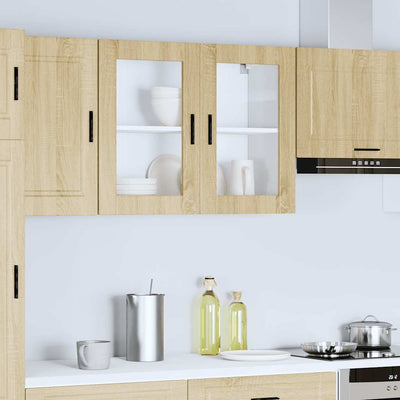 Sonoma tammi keittiön seinäkaappi Cristofie (lasiovella porto)