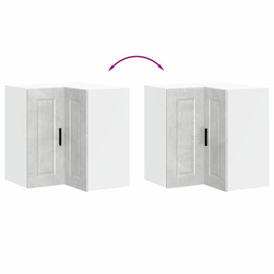 Betoninharmaa keittiön seinäkulmakaappi porto Cristofie (puinen)