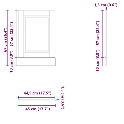 Astianpesukoneen paneeli Porto savutammi 45x1,5x67 cm