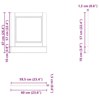 Valkoinen astianpesukoneen paneeli porto Cristofie 60x1,5x67cm